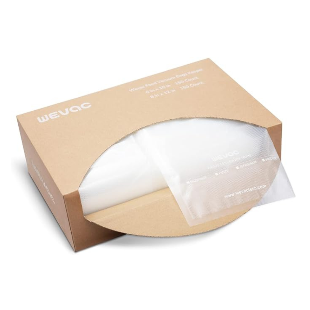 Untitled-design-2025-04-21T142204.289.png Wevac 6''x10'' & 8''x12'' 300 Count Food Vacuum Sealer Bags Keeper - Image 1